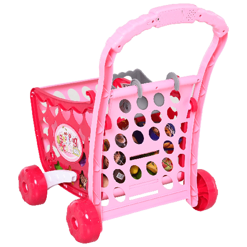 HOMCOM-Carrello-Giocattolo-In-Tre-Modalita-per-Bambini--3-Anni-con-38-Accessori-Inclusi-Suoni-e-Luci-Divertenti-Rosa