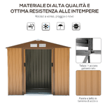 Outsunny-Casetta-da-Giardino-Porta-Utensili-in-Lamiera-con-Porte-Scorrevoli-213x130x185cm-Giallo