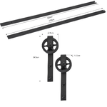 HOMCOM-Binario-per-Porta-Scorrevole-Kit-Spessore-34-40mm-per-Installazione-Porta-Muro-Completo-Accessori-per-Porte-Scorrevole-Singole-Acciaio-Nero