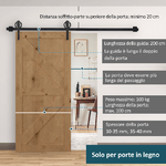 HOMCOM-Binario-per-Porta-Scorrevole-Kit-Spessore-34-40mm-per-Installazione-Porta-Muro-Completo-Accessori-per-Porte-Scorrevole-Singole-Acciaio-Nero