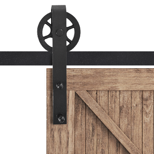 HOMCOM-Binario-per-Porta-Scorrevole-Kit-Spessore-34-40mm-per-Installazione-Porta-Muro-Completo-Accessori-per-Porte-Scorrevole-Singole-Acciaio-Nero