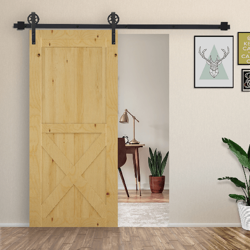 HOMCOM-Binario-per-Porta-Scorrevole-Kit-Spessore-34-40mm-per-Installazione-Porta-Muro-Completo-Accessori-per-Porte-Scorrevole-Singole-Acciaio-Nero