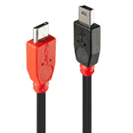 Lindy 31717 cavo USB 05 m USB 2.0 Mini-USB B Micro-USB B Nero Rosso