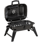 Outsunny Barbecue BBQ Grill a Carbonella Portatile Pieghevole da Tavolo Ferro, porcellana 59x43x39cm Nero