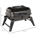 Outsunny-Barbecue-BBQ-Grill-a-Carbonella-Portatile-Pieghevole-da-Tavolo-Ferro-porcellana-59x43x39cm-Nero