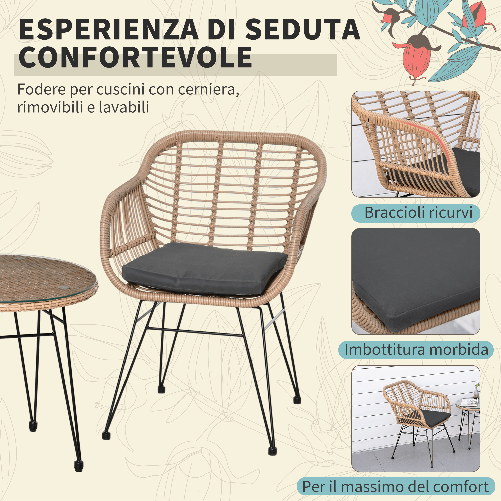 Outsunny-Set-Mobili-da-Giardino-in-Rattan-PE-Stile-Boho-2-Sedie-con-Cuscini-e-Tavolino-in-Vetro-Grigio