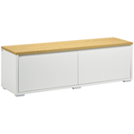 HOMCOM-Mobile-Porta-TV-fino-a-65--con-Armadietti-e-Ante-a-Ribalta-in-Truciolato-140x37x45cm-Bianco-e-Color-legno