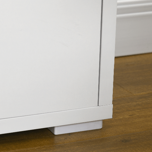 HOMCOM-Mobile-Porta-TV-fino-a-65--con-Armadietti-e-Ante-a-Ribalta-in-Truciolato-140x37x45cm-Bianco-e-Color-legno