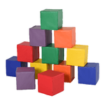 HOMCOM Set 12 Cubi Morbidi Gioco per Bambini Educativo da 2 Anni in Su, 20x20x20cm, Multicolore