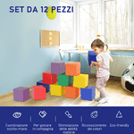 HOMCOM-Set-12-Cubi-Morbidi-Gioco-per-Bambini-Educativo-da-2-Anni-in-Su-20x20x20cm-Multicolore