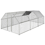 PawhutRecinto Gabbia per Galline in Metallo Galvanizzato Impermeabile, Pollaio con Porta e Copertura Oxford, 280x570x195cm