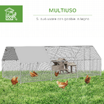 PawhutRecinto-Gabbia-per-Galline-in-Metallo-Galvanizzato-Impermeabile-Pollaio-con-Porta-e-Copertura-Oxford-280x570x195cm