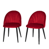 HOMCOM-Set-2-Sedie-Sala-da-Pranzo-e-Soggiorno-Imbottite-Design-Nordico-ed-Ergonomico-in-Metallo-e-Velluto-52x54x79-cm-Rosso