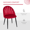 HOMCOM-Set-2-Sedie-Sala-da-Pranzo-e-Soggiorno-Imbottite-Design-Nordico-ed-Ergonomico-in-Metallo-e-Velluto-52x54x79-cm-Rosso