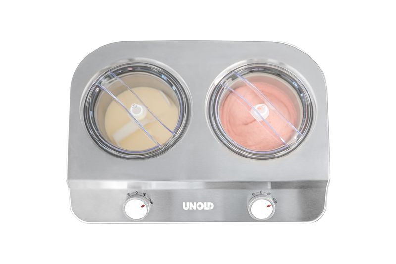 Unold-Doppio-Gelatiera-compressore-24-L-250-W-Acciaio-satinato-Bianco