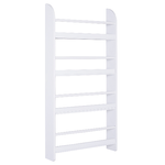 HOMCOM Libreria da Parete con 4 Ripiani in Legno Bianco Impermeabile, Carico Massimo 30kg (59cm x 12cm x 113cm)