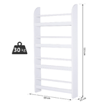 HOMCOM-Libreria-da-Parete-con-4-Ripiani-in-Legno-Bianco-Impermeabile-Carico-Massimo-30kg--59cm-x-12cm-x-113cm-