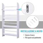 HOMCOM-Libreria-da-Parete-con-4-Ripiani-in-Legno-Bianco-Impermeabile-Carico-Massimo-30kg--59cm-x-12cm-x-113cm-