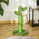 PawHut-Albero-Tiragraffi-per-Gatti-a-Forma-di-Cactus-con-Corde-in-Sisal-40x40x65cm-Verde