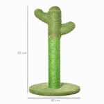 PawHut-Albero-Tiragraffi-per-Gatti-a-Forma-di-Cactus-con-Corde-in-Sisal-40x40x65cm-Verde