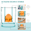 HOMCOM-Scivolo-per-Bambini-con-Altalena-Regolabile-Canestro-e-Palle-per-Cameretta-e-Giardino-149x186x98cm-Blu-e-Arancione