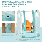 HOMCOM-Scivolo-per-Bambini-con-Altalena-Regolabile-Canestro-e-Palle-per-Cameretta-e-Giardino-149x186x98cm-Blu-e-Arancione