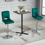 HOMCOM-Set-2-Sgabelli-da-Bar-Moderni-e-Girevoli-con-Schienale-Alto-e-Poggiapiedi-Sgabelli-da-Cucina-Imbottiti-con-Altezza-Regolabile-in-Tessuto-Verde-41x51x97-117cm