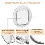 PawHut-Gattaiola-con-4-Modalita-di-Blocco-per-Vetro-Rete-e-Porte-Φ44x4-cm-Bianco