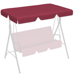 Outsunny Tettuccio di Ricambio per Dondolo in Poliestere con Protezione UV50+, 192x144cm, Rosso