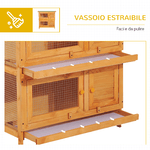 PawHut-Gabbia-a-Due-Piani-per-Conigli-Conigliera-da-Esterno-in-Legno-di-Abete-90x45x90-cm-Legno-e-Verde