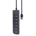 Gembird UHB-U3P1U2P6P-01 hub di interfaccia USB 3.2 Gen 2 (3.1 Gen 2) Type-A 5000 Mbit/s Nero