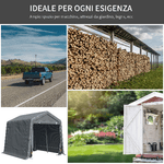 Outsunny-Tendone-Garage-per-Auto-Moto-e-Attrezzi-in-Metallo-e-Tessuto-PE-280x240x240cm-Grigio