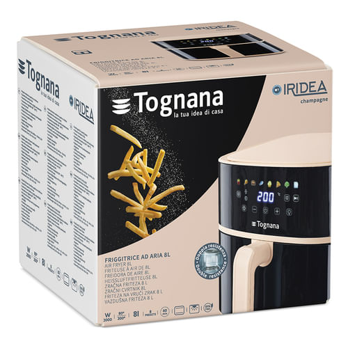 Tognana-Porcellane-D2DFA05IRCH-friggitrice-Singolo-8-L-Indipendente-2000-W-Friggitrice-ad-aria-calda-Nero-Champagne