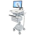 Ergotron StyleView Alluminio, Grigio, Bianco Pannello piatto Carrello multimediale