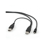 Cablexpert Gembird 0.9m 2x USB 2.0 A/mini-B M cavo USB 0,9 m Micro-USB A Mini-USB B Nero