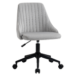 Vinsetto Sedia da Ufficio in Velluto Grigio con Altezza Regolabile, Sedia Ergonomica Girevole a 360° e Ruote, 50x58x77-87cm