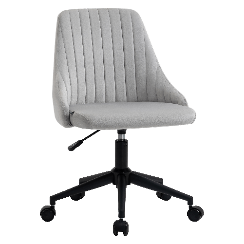 Vinsetto-Sedia-da-Ufficio-in-Velluto-Grigio-con-Altezza-Regolabile-Sedia-Ergonomica-Girevole-a-360°-e-Ruote-50x58x77-87cm