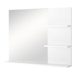 kleankin Mobiletto Pensile Bagno con Specchio e 3 Ripiani in MDF Bianco 60 x 10 x 48cm