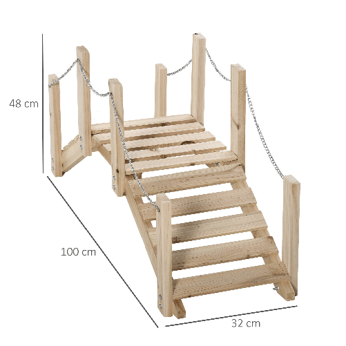 Outsunny-Ponticello-da-Giardino-in-Legno-per-Laghetto-con-Passerella-ad-Arco-Impermeabile-100x32x48cm