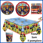 Big Party Kit set festa di compleanno a tema party sam il pompiere caserma bicchieri pallone piatti tovaglioli tovaglia