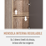 HOMCOM-Mobiletto-Salvaspazio-per-Bagno-in-Legno-Mobile-da-Bagno-con-2-Armadietti-e-6-Ripiani-Grigio-e-Rovere-Design-a-Torre-30-x-24-x-170cm