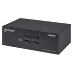 Manhattan 153539 switch per keyboard-video-mouse kvm Nero (HDMI KVM SWITCH 4-PORT- USB-A - 4K/30HZ WITH CABLES AUDIO)