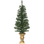 HOMCOM Albero di Natale Artificiale da 120cm con 60 Luci LED e 140 Rami per Interni, Verde