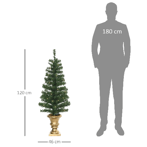 HOMCOM-Albero-di-Natale-Artificiale-da-120cm-con-60-Luci-LED-e-140-Rami-per-Interni-Verde