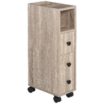 kleankin Armadietto da Bagno a colonna design compatto 4 ruote color rovere