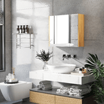 kleankin-Armadietto-Specchiera-Bagno-a-3-Ante-con-Mensole-Regolabili-68x22x60cm-Bianco