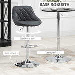 HOMCOM-Set-2-Sgabelli-da-Bar-di-Design-Girevoli-con-Altezza-Regolabile---Nero