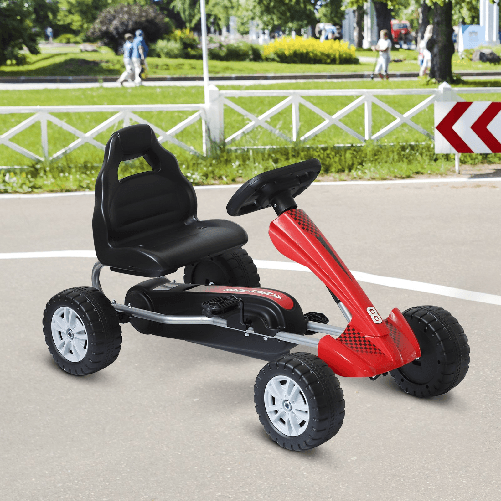 HOMCOM-Go-Kart-a-Pedali-per-Bambini-3-6Anni-Rosso