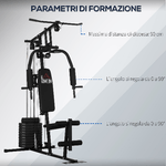 HOMCOM-Stazione-Fitness-con-Pesi-da-45kg-per-Allenamento-a-Casa-135x103x210cm-Nero