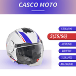 HOMCOM-Casco-Moto-Jet-Semi-Integrale-con-Visiera-Esterna-e-Parasole-Certificato-ECE-R22-Taglia-S---Bianco